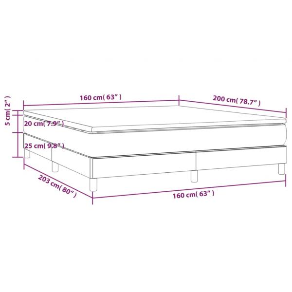 Boxspringbett mit Matratze Schwarz 160x200 cm Stoff