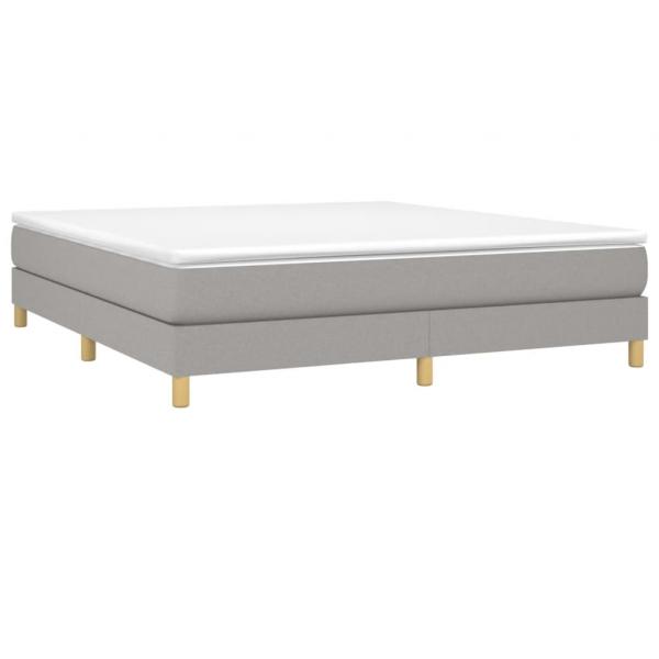 Boxspringbett mit Matratze Hellgrau 180x200 cm Stoff