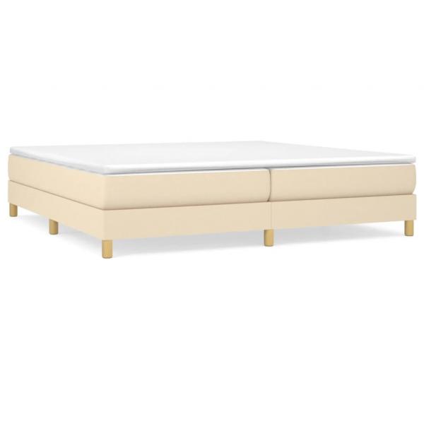 Boxspringbett mit Matratze Creme 200x200 cm Stoff