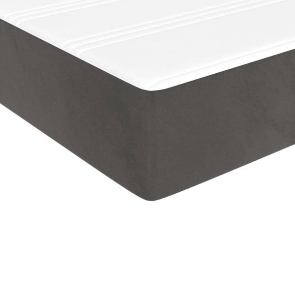 Boxspringbett mit Matratze Dunkelgrau 90x200 cm Samt