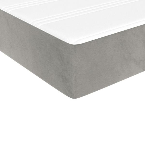 Boxspringbett mit Matratze Hellgrau 100x200 cm Samt