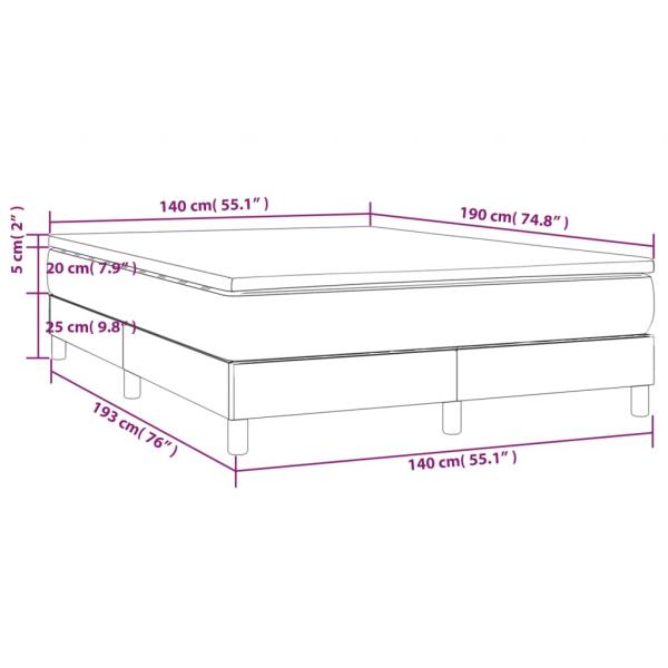 Boxspringbett mit Matratze Dunkelgrau 140x190 cm Samt