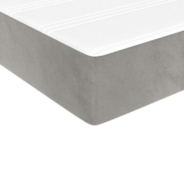 Boxspringbett mit Matratze Hellgrau 140x200 cm Samt