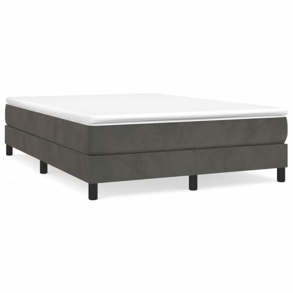 Boxspringbett mit Matratze Dunkelgrau 140x200 cm Samt