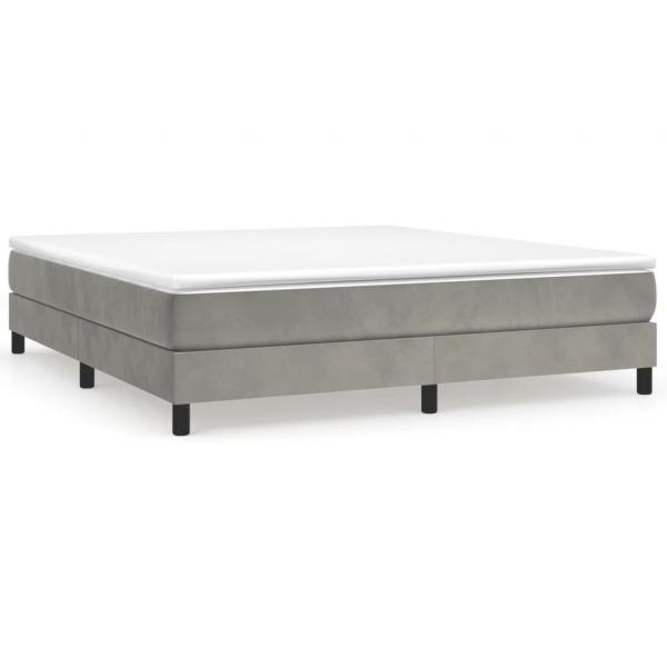 Boxspringbett mit Matratze Hellgrau 180x200 cm Samt