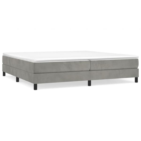 Boxspringbett mit Matratze Hellgrau 200x200 cm Samt