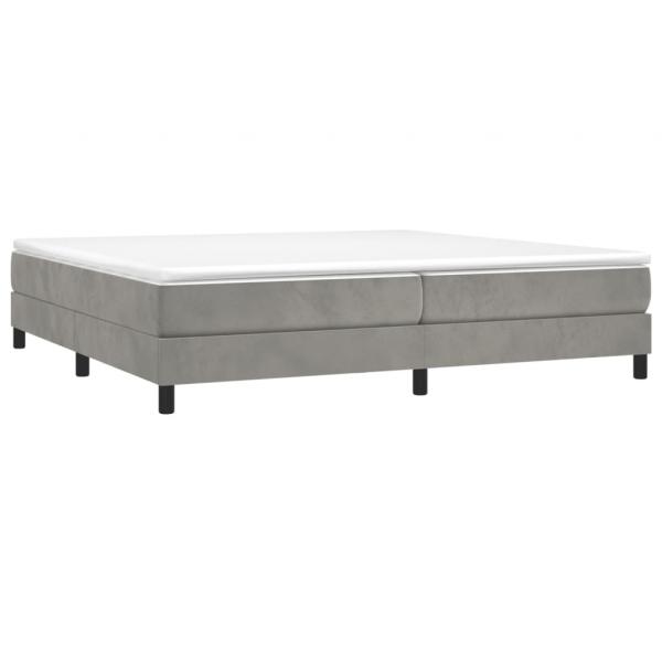 Boxspringbett mit Matratze Hellgrau 200x200 cm Samt