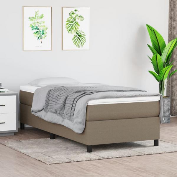 ARDEBO.de - Boxspringbett mit Matratze Taupe 80x200 cm Stoff