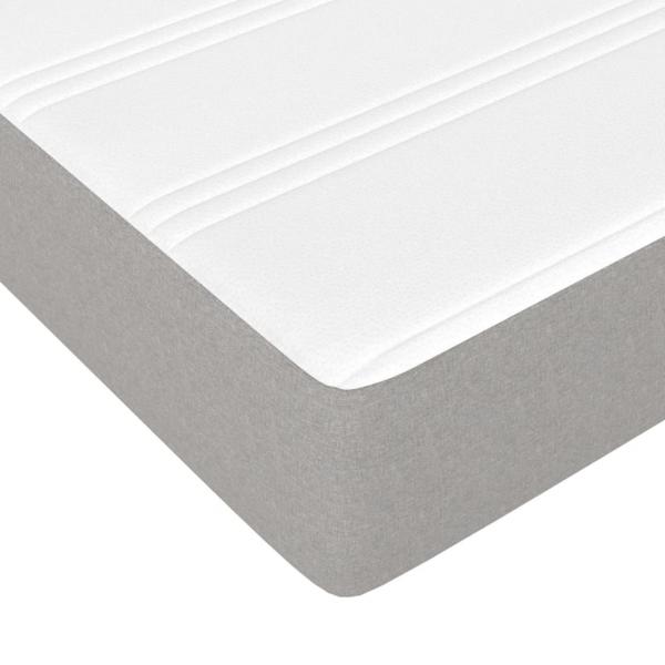 Boxspringbett mit Matratze Hellgrau 90x190 cm Stoff