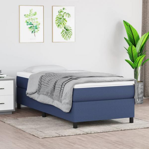 ARDEBO.de - Boxspringbett mit Matratze Blau 90x190 cm Stoff