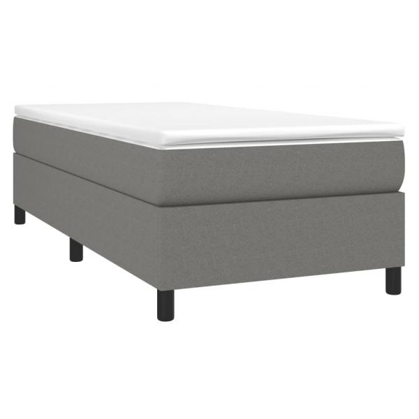 Boxspringbett mit Matratze Dunkelgrau 90x200 cm Stoff