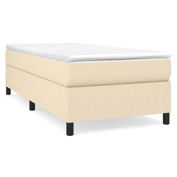 Boxspringbett mit Matratze Creme 100x200 cm Stoff