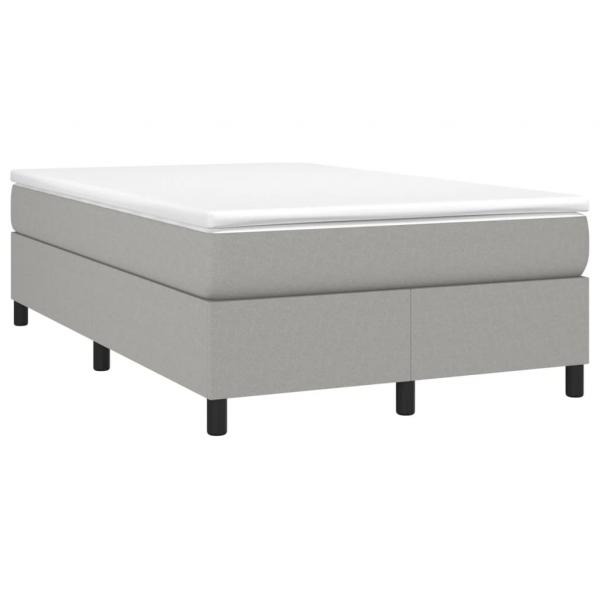 Boxspringbett mit Matratze Hellgrau 120x200 cm Stoff