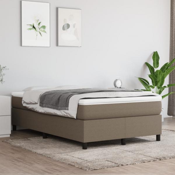 ARDEBO.de - Boxspringbett mit Matratze Taupe 120x200 cm Stoff