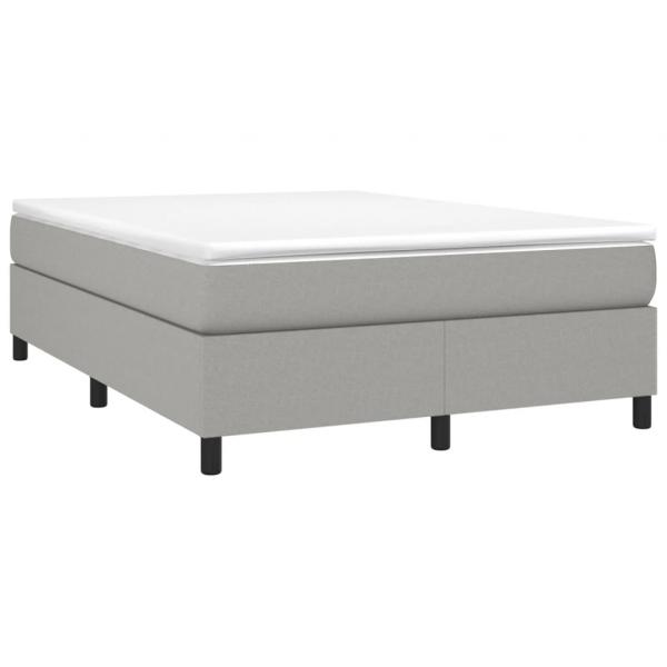 Boxspringbett mit Matratze Hellgrau 140x190 cm Stoff