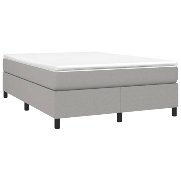 Boxspringbett mit Matratze Hellgrau 140x200 cm Stoff