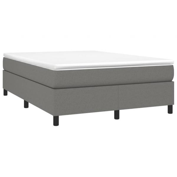 Boxspringbett mit Matratze Dunkelgrau 140x200 cm Stoff