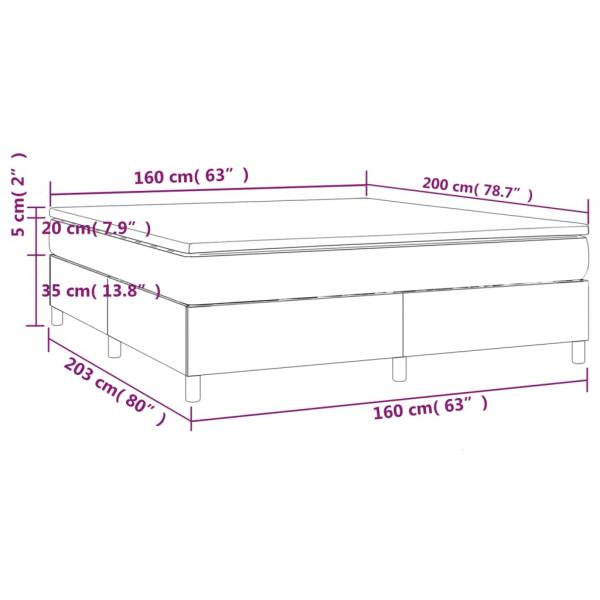 Boxspringbett mit Matratze Dunkelgrau 160x200 cm Stoff