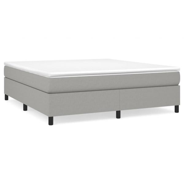 Boxspringbett mit Matratze Hellgrau 180x200 cm Stoff