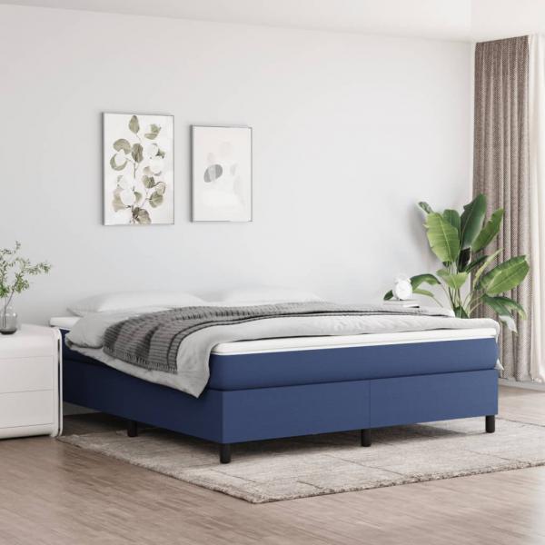 ARDEBO.de - Boxspringbett mit Matratze Blau 180x200 cm Stoff