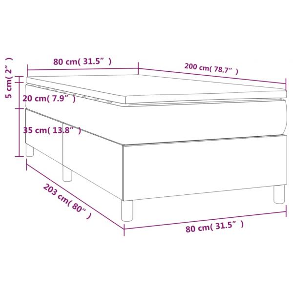 Boxspringbett mit Matratze Dunkelbraun 80x200 cm Stoff