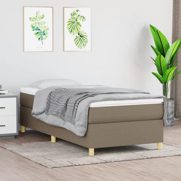 ARDEBO.de - Boxspringbett mit Matratze Taupe 80x200 cm Stoff