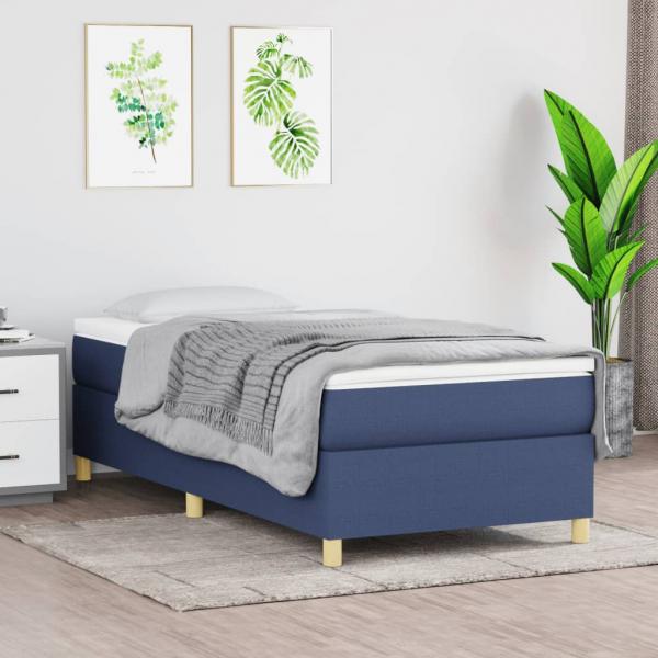 ARDEBO.de - Boxspringbett mit Matratze Blau 80x200 cm Stoff