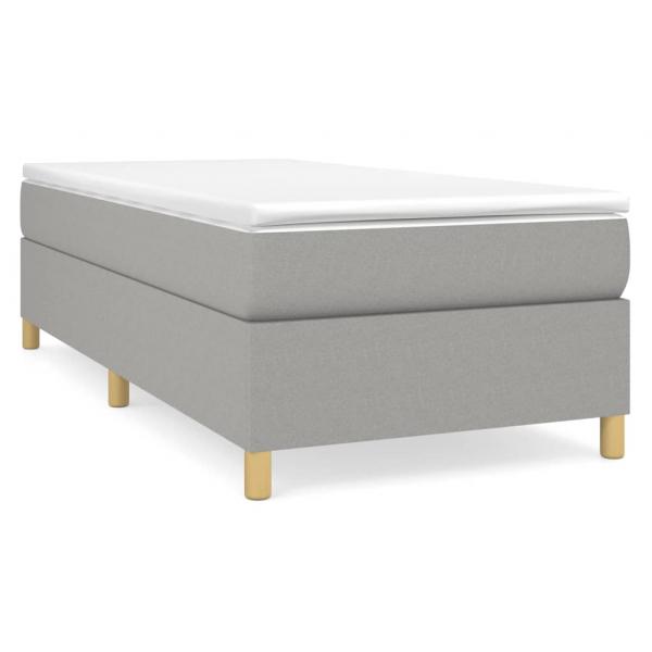 Boxspringbett mit Matratze Hellgrau 90x190 cm Stoff