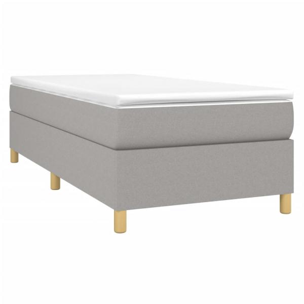 Boxspringbett mit Matratze Hellgrau 90x190 cm Stoff