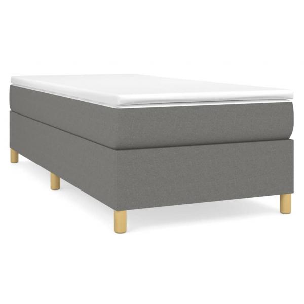 Boxspringbett mit Matratze Dunkelgrau 90x190 cm Stoff