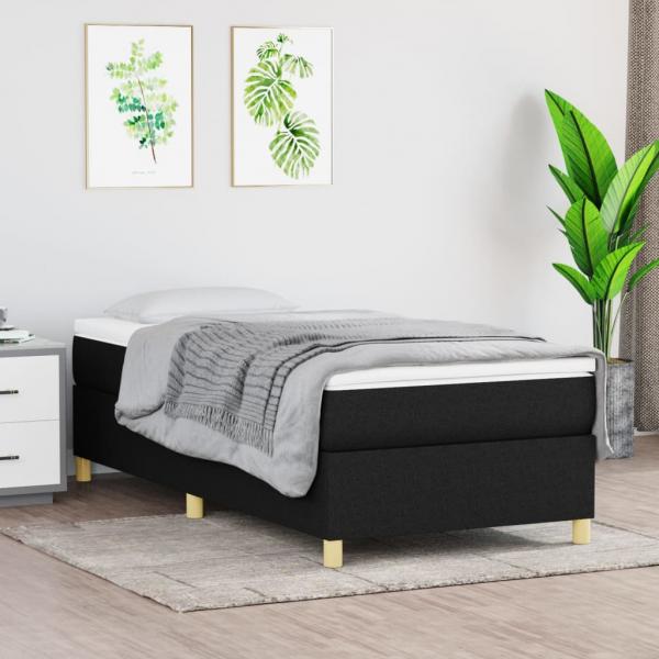 ARDEBO.de - Boxspringbett mit Matratze Schwarz 90x190 cm Stoff