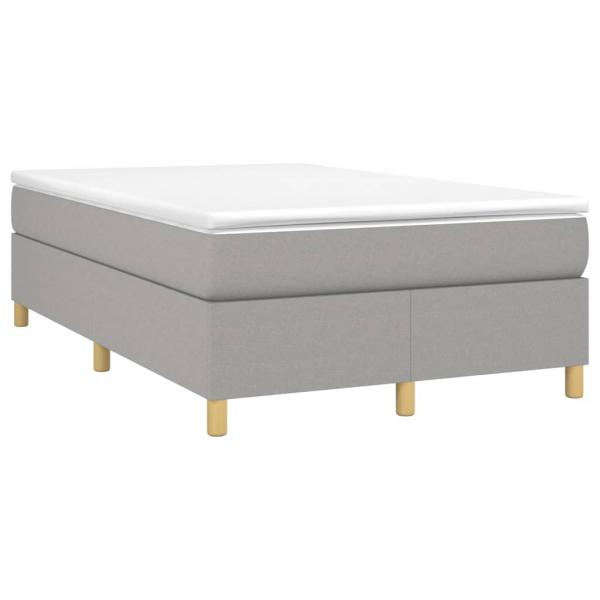 Boxspringbett mit Matratze Hellgrau 120x200 cm Stoff