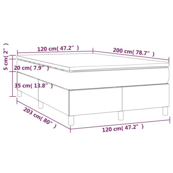 Boxspringbett mit Matratze Schwarz 120x200 cm Stoff