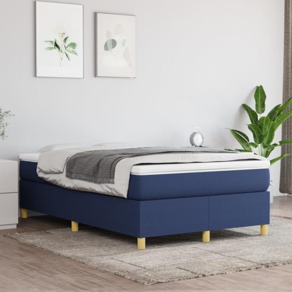 ARDEBO.de - Boxspringbett mit Matratze Blau 120x200 cm Stoff