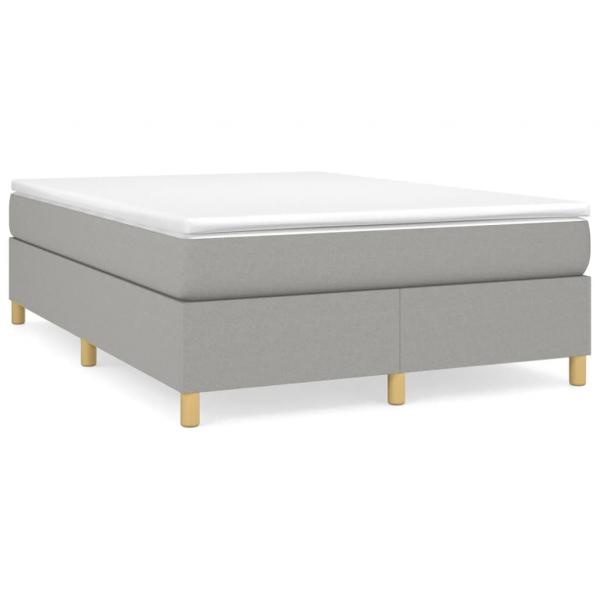 Boxspringbett mit Matratze Hellgrau 140x190 cm Stoff