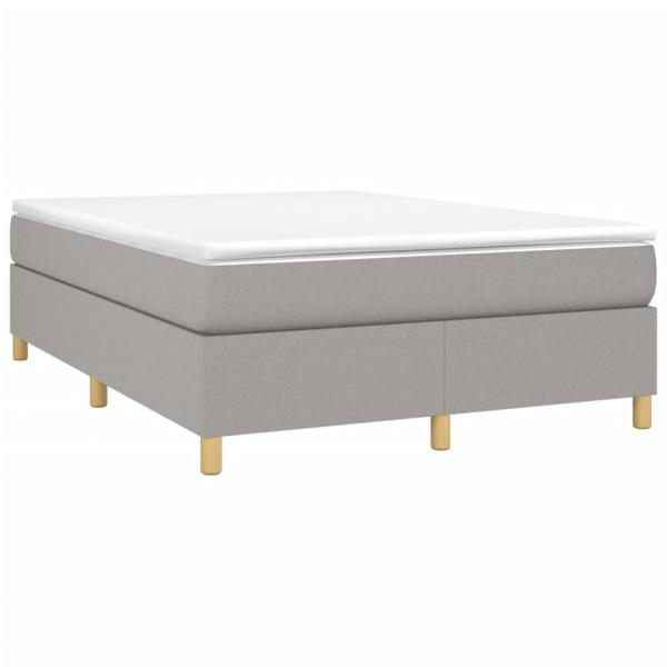 Boxspringbett mit Matratze Hellgrau 140x190 cm Stoff