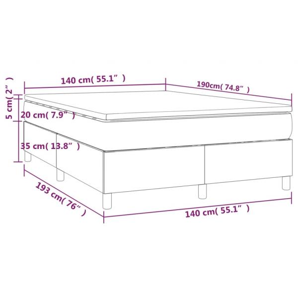 Boxspringbett mit Matratze Hellgrau 140x190 cm Stoff