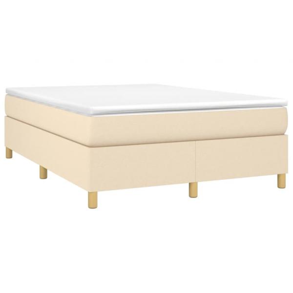 Boxspringbett mit Matratze Creme 140x190 cm Stoff