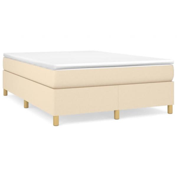 Boxspringbett mit Matratze Creme 140x200 cm Stoff