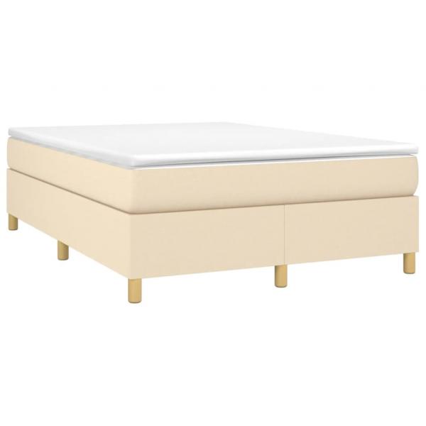 Boxspringbett mit Matratze Creme 140x200 cm Stoff