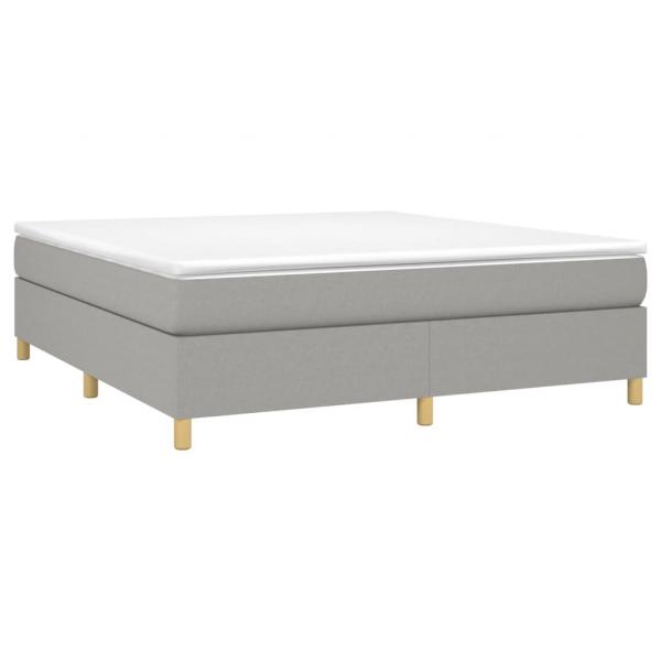 Boxspringbett mit Matratze Hellgrau 160x200 cm Stoff