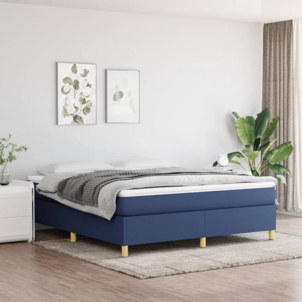 ARDEBO.de - Boxspringbett mit Matratze Blau 160x200 cm Stoff