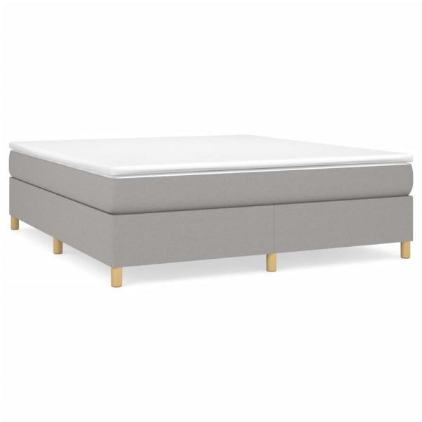 Boxspringbett mit Matratze Hellgrau 180x200 cm Stoff