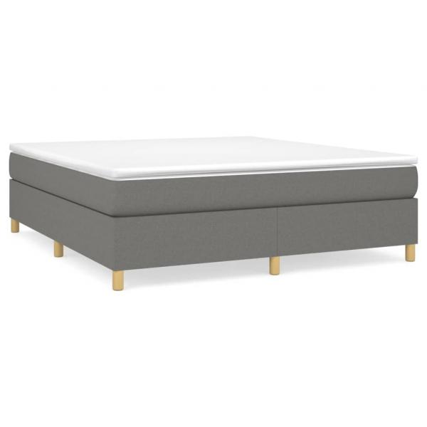 Boxspringbett mit Matratze Dunkelgrau 180x200 cm Stoff