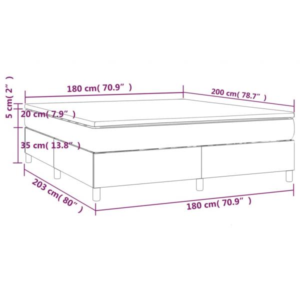 Boxspringbett mit Matratze Dunkelgrau 180x200 cm Stoff