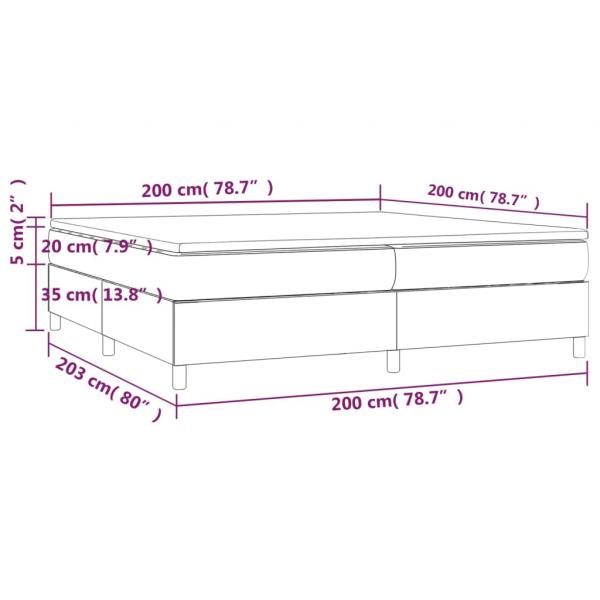 Boxspringbett mit Matratze Hellgrau 200x200 cm Stoff