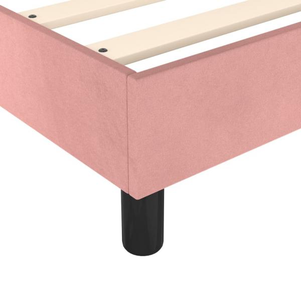 Boxspringbett mit Matratze Rosa 100x200 cm Samt