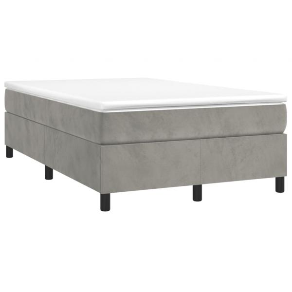 Boxspringbett mit Matratze Hellgrau 120x200 cm Samt