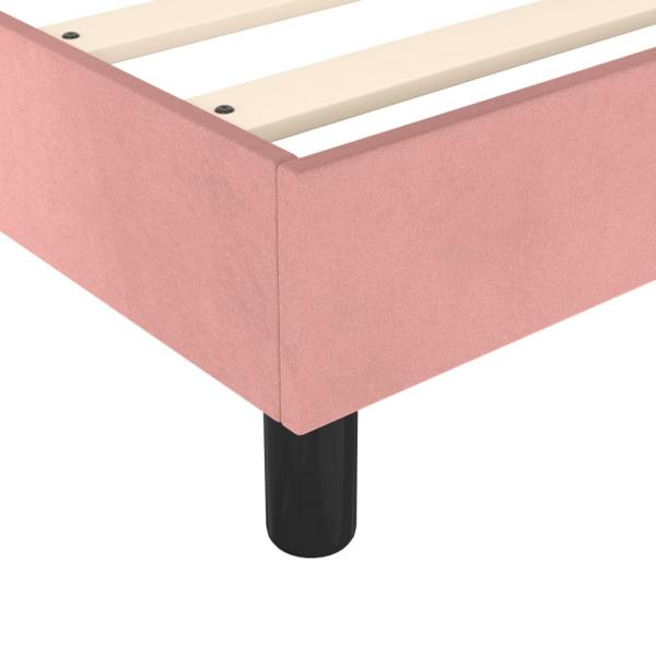 Boxspringbett mit Matratze Rosa 140x190 cm Samt