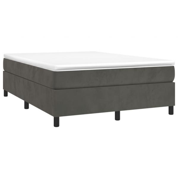 Boxspringbett mit Matratze Dunkelgrau 140x200 cm Samt